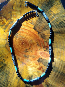 Turquoise, Bone Beads, Onyx Beads Necklace